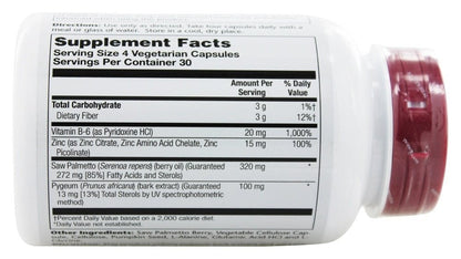 Solaray Pygeum & Saw Palmetto — 120 Vegetarian Capsules | Prostate Wellness Support