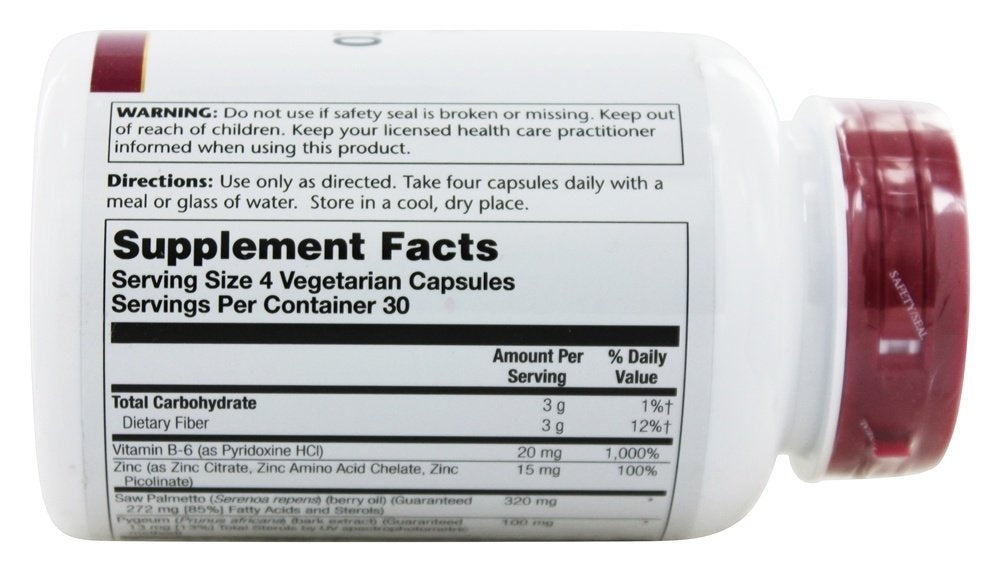 Solaray Pygeum & Saw Palmetto — 120 Vegetarian Capsules | Prostate Wellness Support