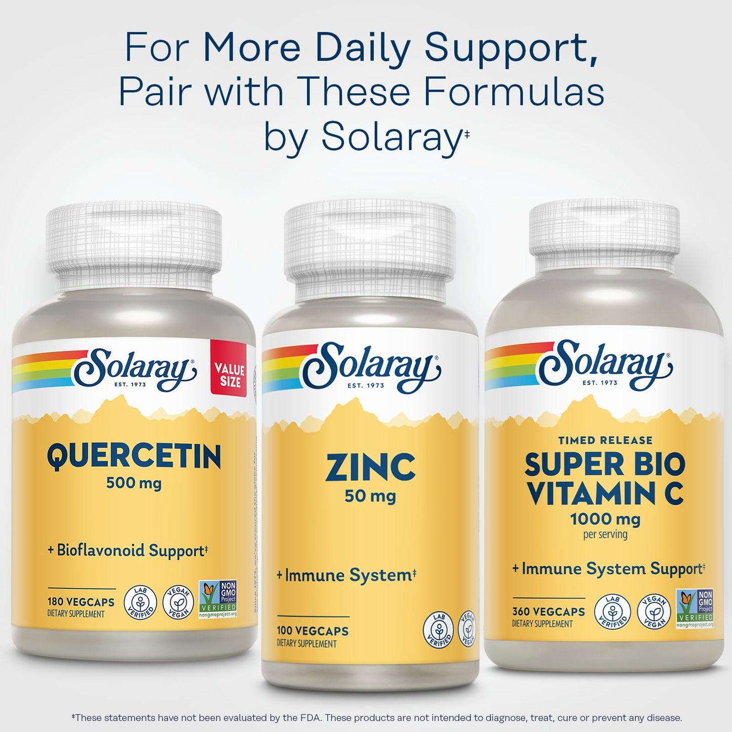 SOLARAY Quercetin 500mg Capsules – Vegan, Non-GMO Antioxidant Support
