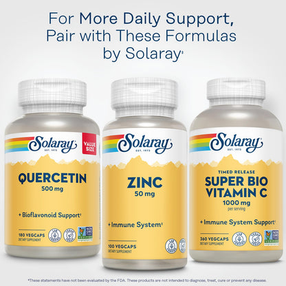 SOLARAY Quercetin 500mg Capsules – Vegan, Non-GMO Antioxidant Support