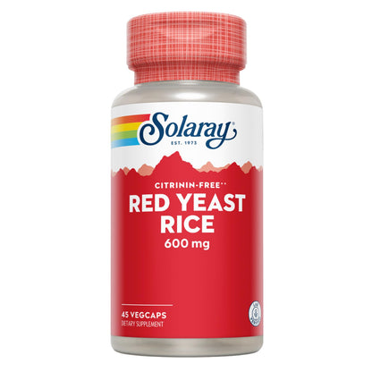 SOLARAY Red Yeast Rice 600 mg, 45 Count | HDL Support