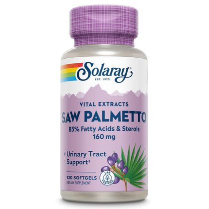 SOLARAY Saw Palmetto Extract - Prostate & Urinary Support, 160 mg per Softgel, 120 Softgels
