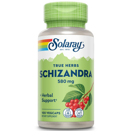 SOLARAY Schizandra 580 mg – Schisandra Supplement for Body Health & Wellness | 100 Servings, Vegan