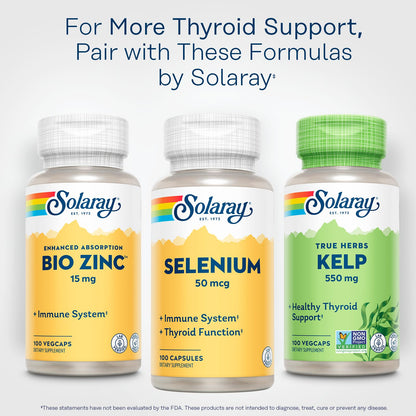 Solaray Selenium 50 mcg, Healthy Immune System, Thyroid Function & Antioxidant Support, 100 Capsules