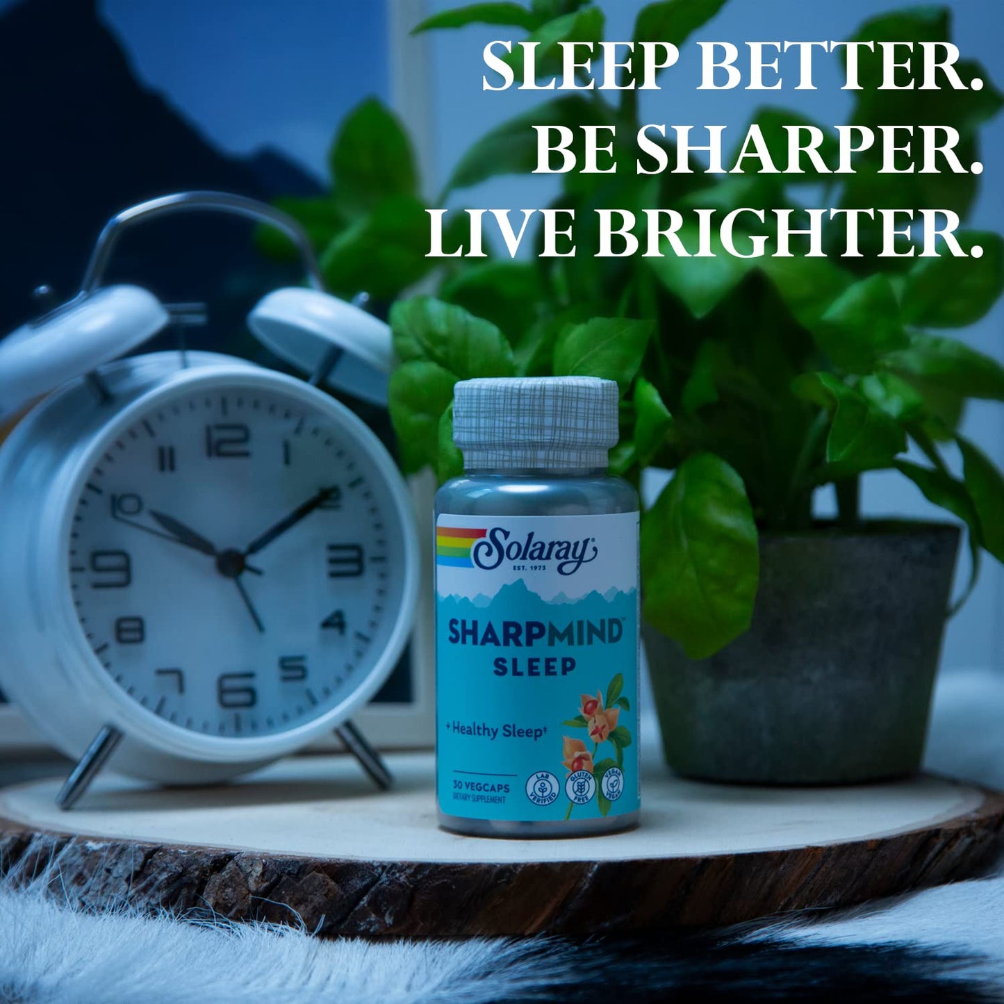SOLARAY SharpMind Sleep – 3mg Melatonin Nootropic Sleep Aid