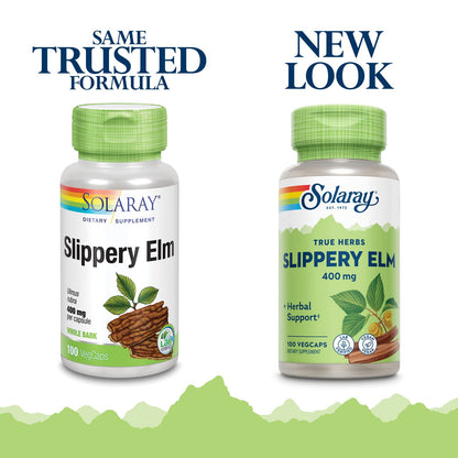 SOLARAY Slippery Elm Bark Capsules 400 mg – Soothing Herbal Support