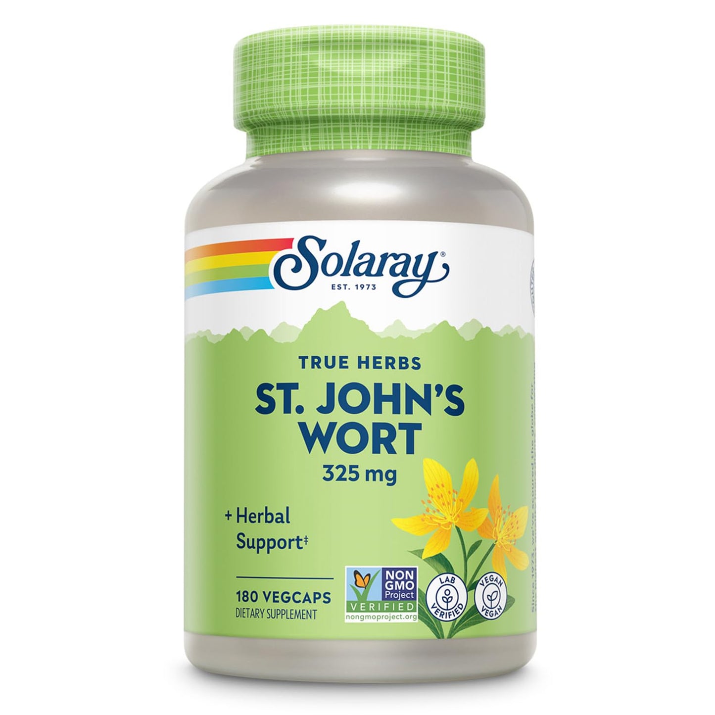 SOLARAY St Johns Wort 325 mg - 180 VegCaps | Mood Support, Non-GMO, Vegan, Lab Verified | 60-Day Money Back