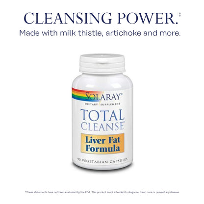 SOLARAY Total Cleanse Liver Fat Formula, Veg Cap (Btl-Plastic) | 90ct