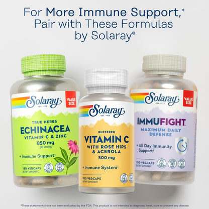 SOLARAY Buffered Vitamin C 500mg + Rose Hips & Acerola | Immune Support