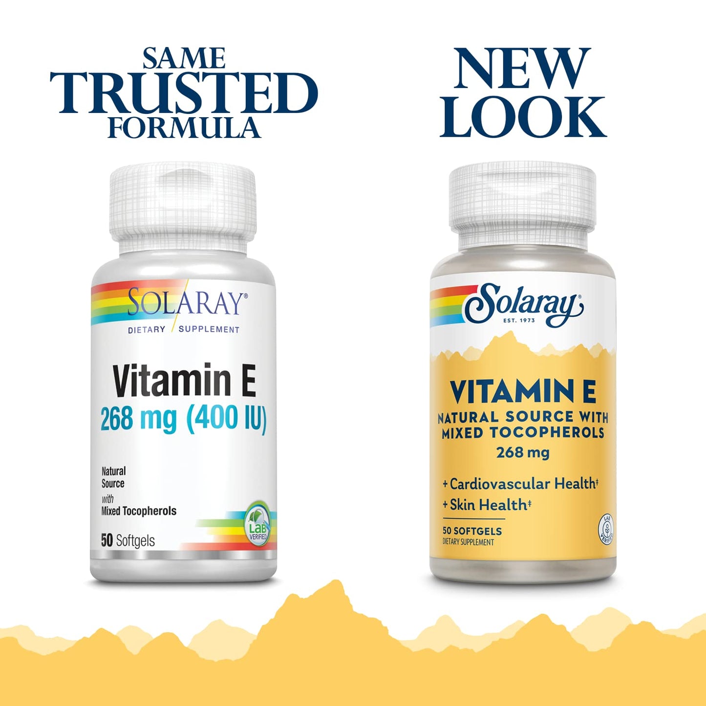 SOLARAY Vitamin E d-Alpha Tocopherol 268mg (400 IU) | Heart & Skin Health, Antioxidant Activity Support (50 CT)