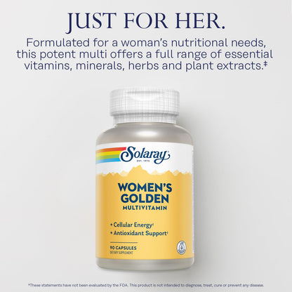 SOLARAY Women's Golden Multi-Vita-min Capsules, 90 Count - Multivitamin & Mineral