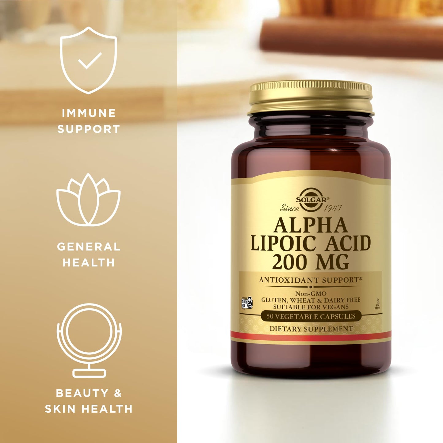 Solgar Alpha Lipoic Acid 200 mg – 50 Vcaps (3-Pack) | Antioxidant Support