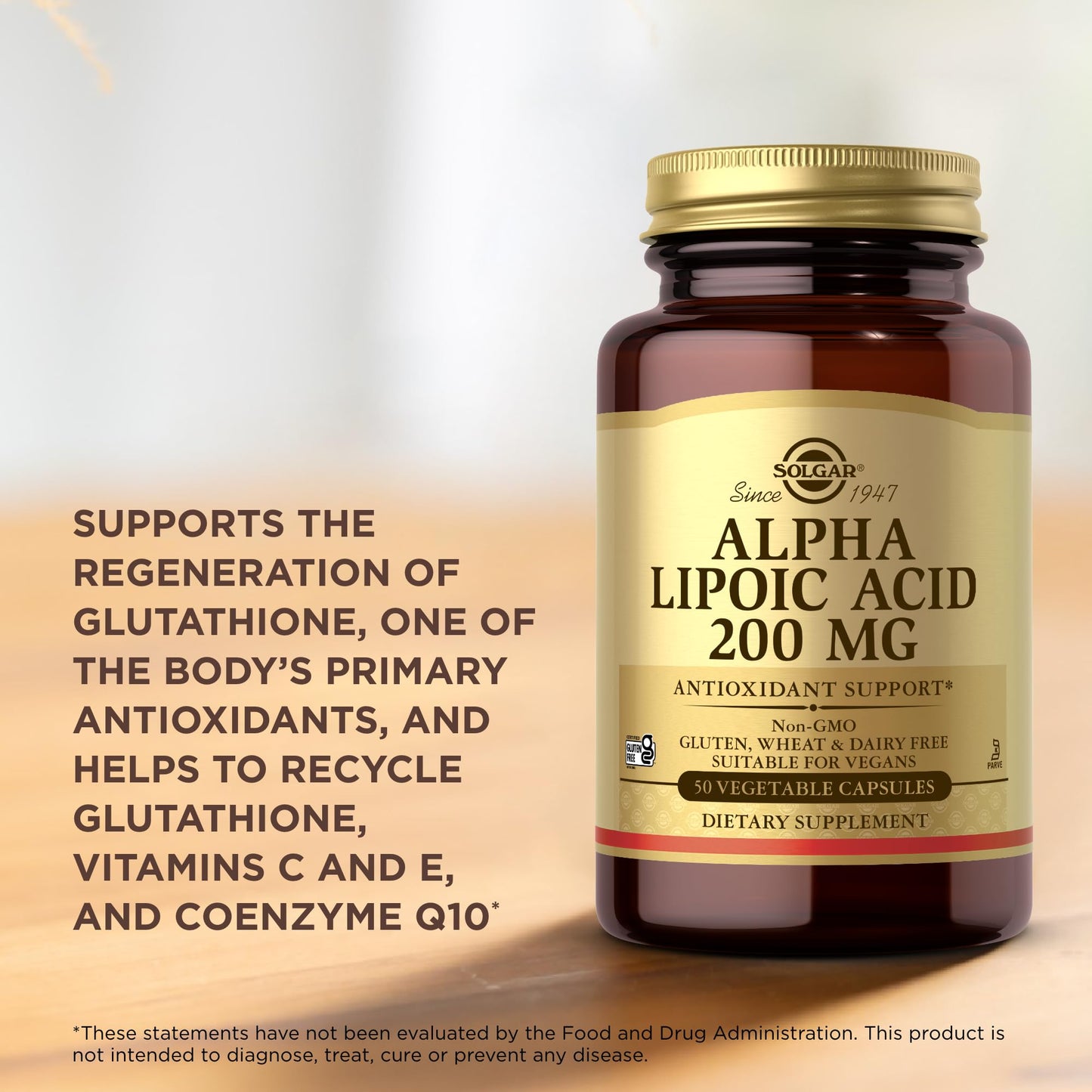 Solgar Alpha Lipoic Acid 200 mg – 50 Vcaps (3-Pack) | Antioxidant Support