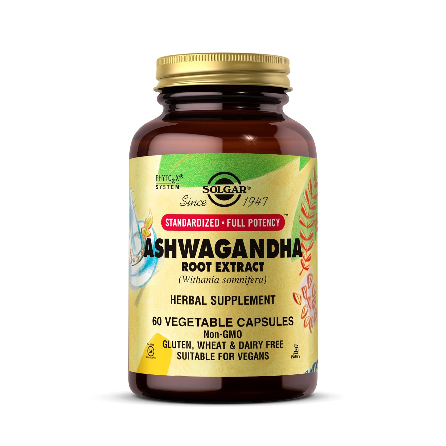 Solgar Ashwagandha Root Extract 60 Veg Capsules | SFP, Non-GMO, Vegan