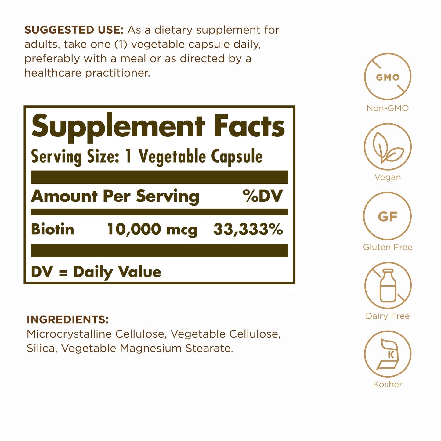 Solgar Biotin 10,000 mcg – 240 Servings (Pack of 2) – Vegan, Gluten Free