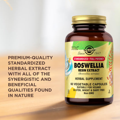 Solgar Boswellia Resin Extract - 60 Vegetable Capsules | Standardized Full Potency (SFP) | Non-GMO, Vegan, Gluten Free, Dairy Free, Kosher | 60 Servings