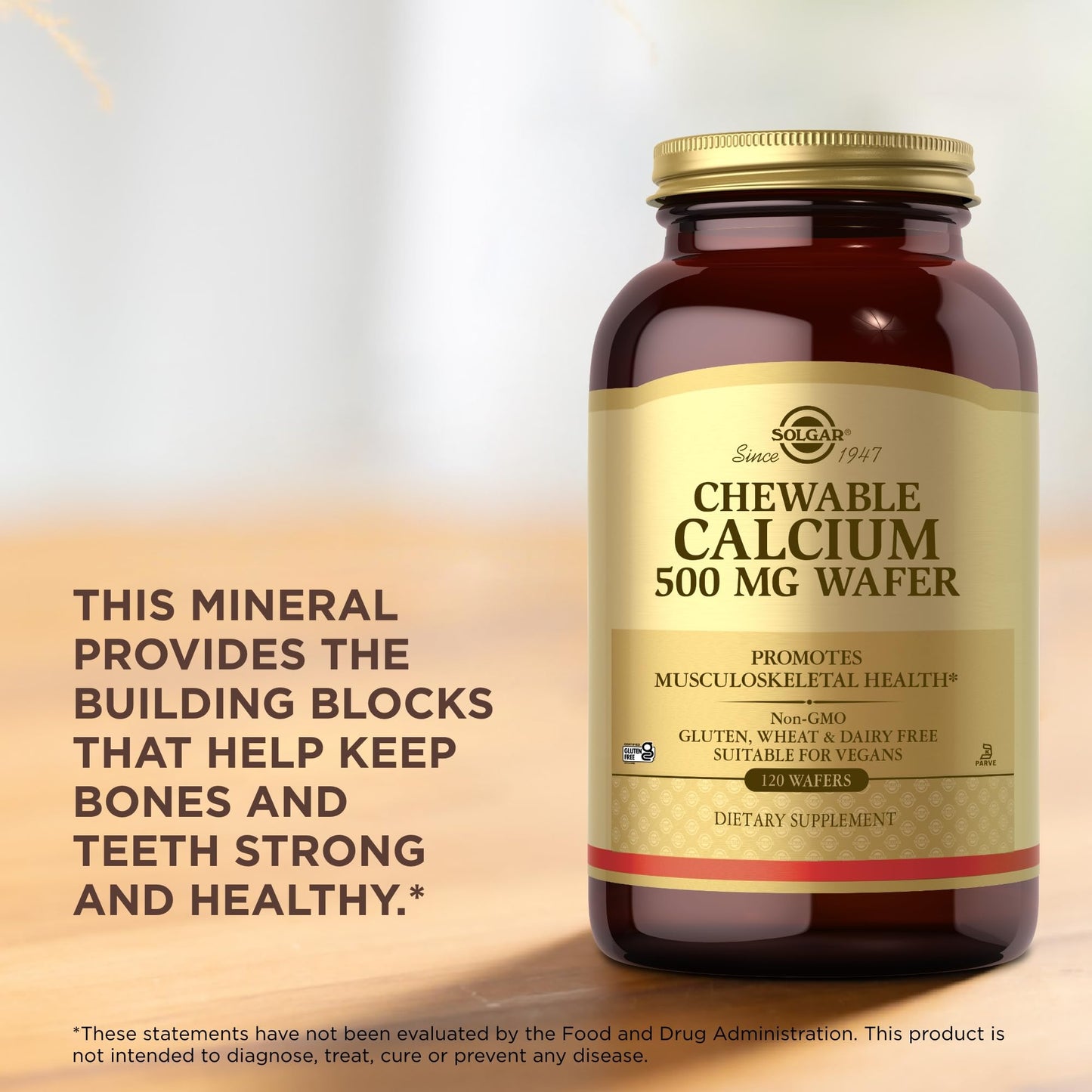 Solgar Chewable Calcium 500 mg - 180 Total Servings (Pack of 3) | Non-GMO, Vegan, Gluten & Dairy Free