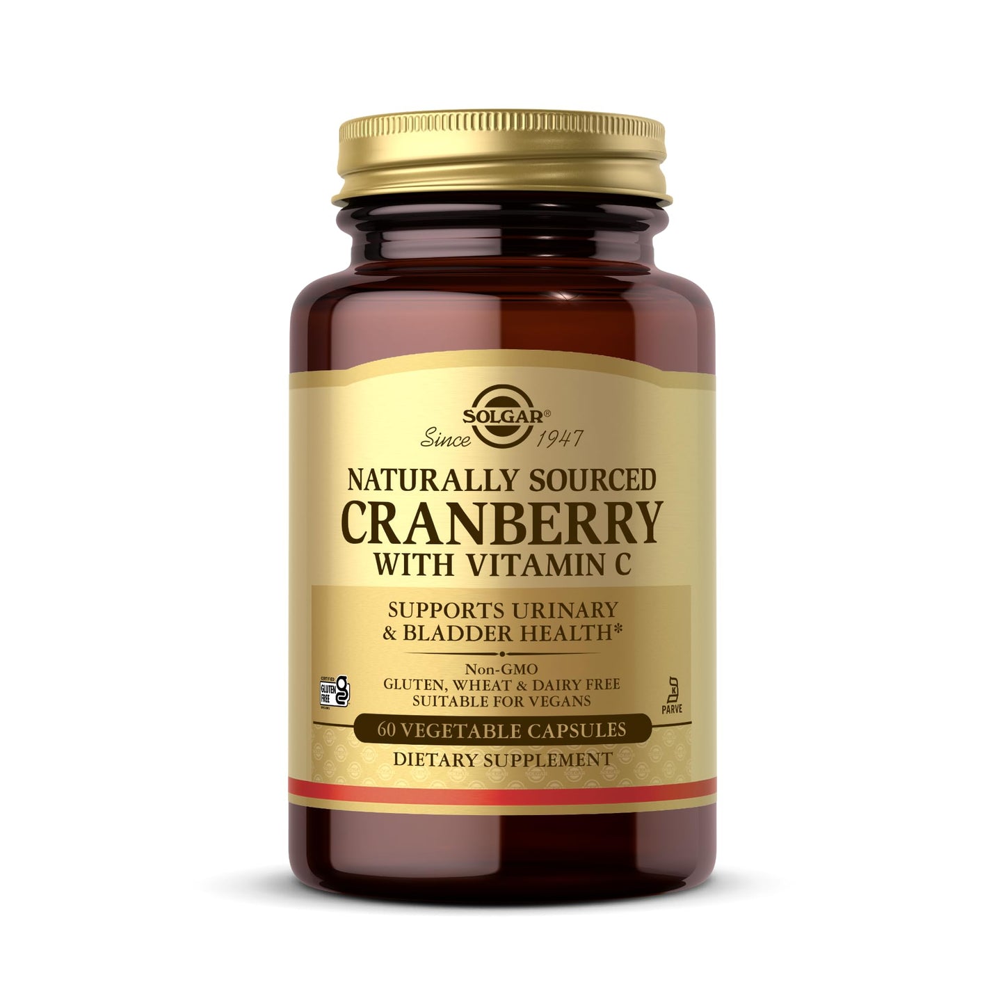 Solgar Cranberry with Vitamin C - 60 Vegetable Capsules | Supports Urinary & Bladder Health - Non-GMO, Vegan, Kosher, Gluten Free