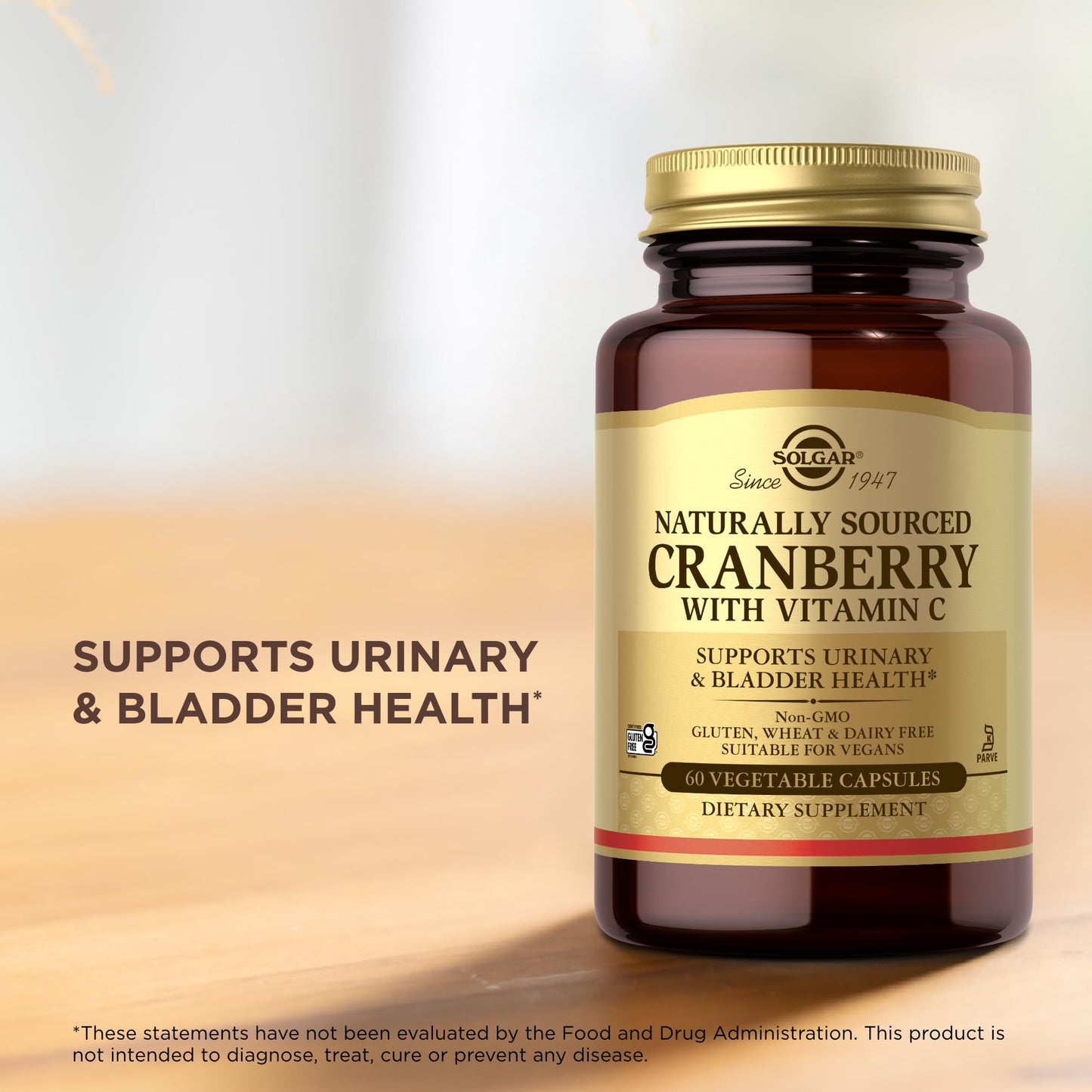 Solgar Cranberry with Vitamin C - 60 Vegetable Capsules | Supports Urinary & Bladder Health - Non-GMO, Vegan, Kosher, Gluten Free