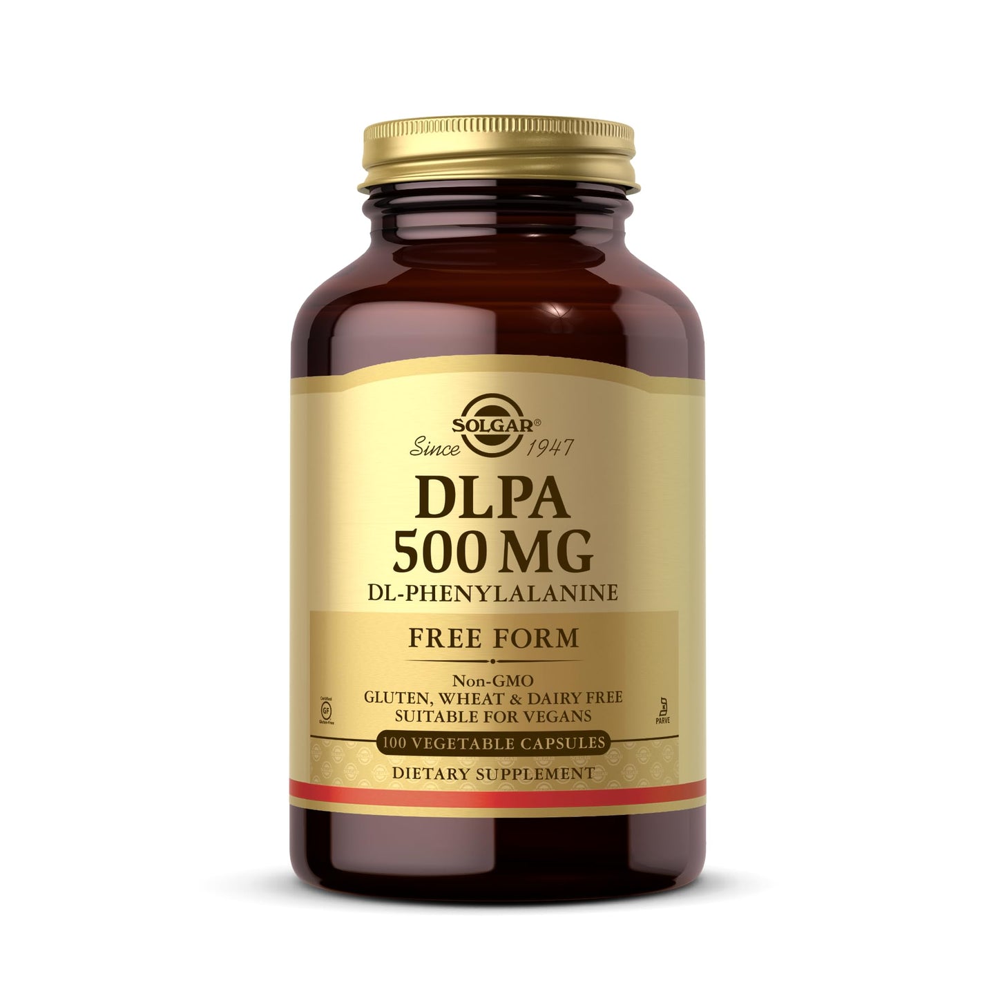 Solgar DLPA 500 mg - 100 Vegetable Capsules | Free Form DL-Phenylalanine