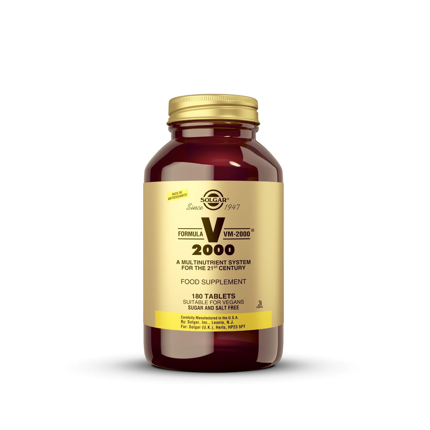 Solgar Formula VM-2000 Multinutrient System – 180 Tablets, Immune Support, Vegan