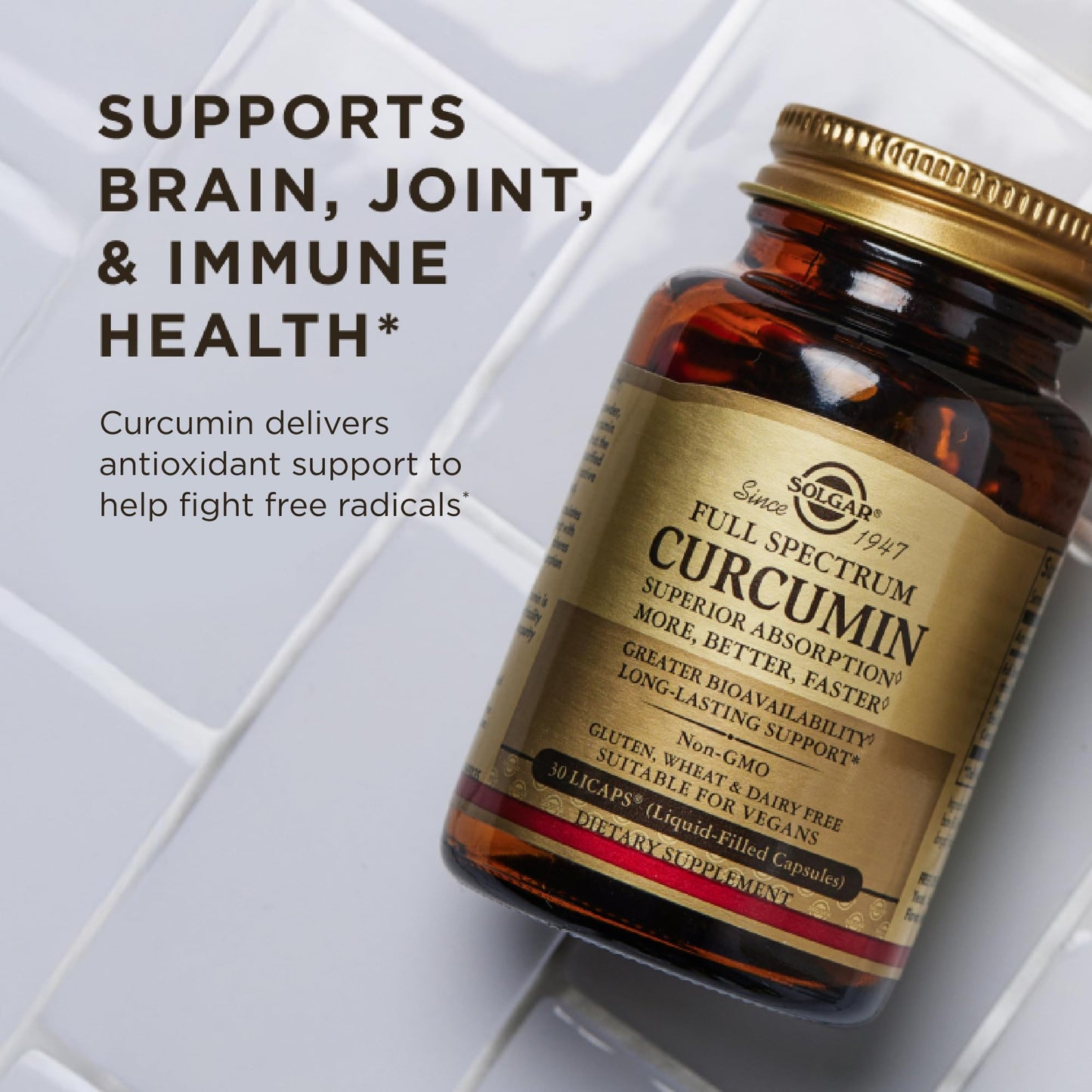 Solgar Full Spectrum Curcumin – 90 LCaps x2 Pack | Superior Absorption, Brain & Joint Health | Non-GMO, Vegan, Gluten Free