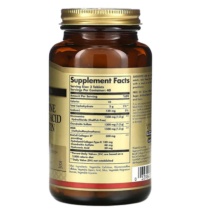 Solgar Glucosamine Hyaluronic Acid Chondroitin MSM 120 Tablets – Joint Support, Mobility & Flexibility | Extra Strength, Shellfish Free, Non-GMO, Gluten Free