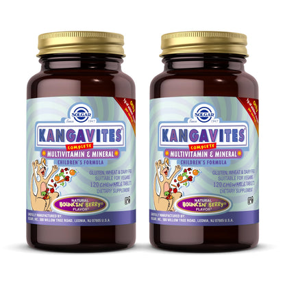 Solgar Kangavites Bouncin’ Berry – 120 Chewables x2 | Kid Multivitamin & Minerals, Vegan & Gluten Free
