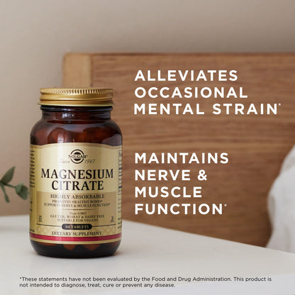 Solgar Magnesium Citrate 60 Tablets | Nerve and Muscle Support