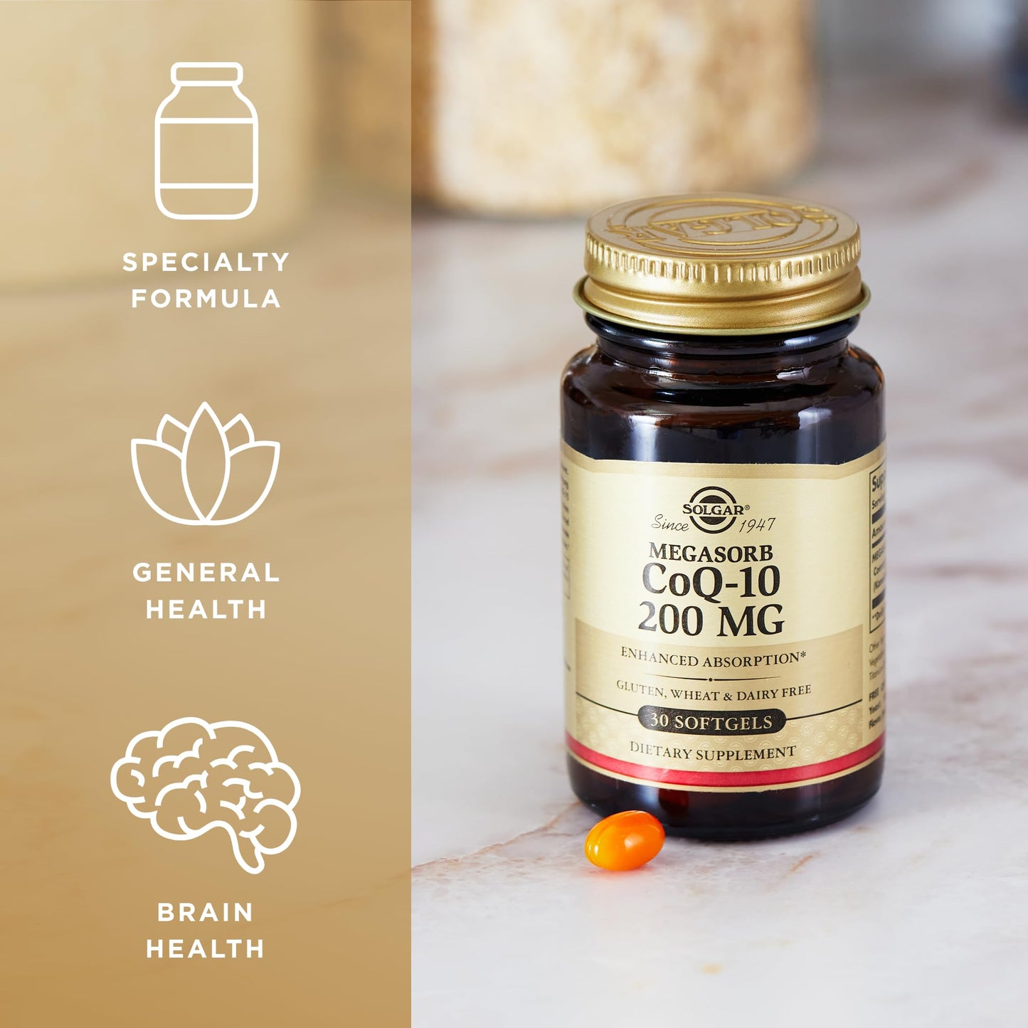 Solgar Megasorb CoQ-10 200 mg - 30 Softgels | Enhanced Absorption