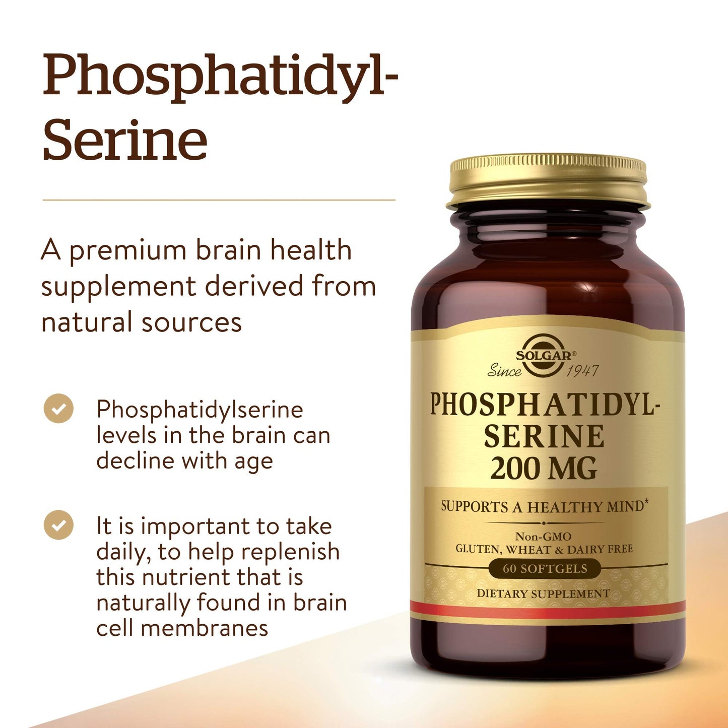 Solgar Phosphatidylserine 200 mg Softgels – 60 Servings | Premium Brain Health