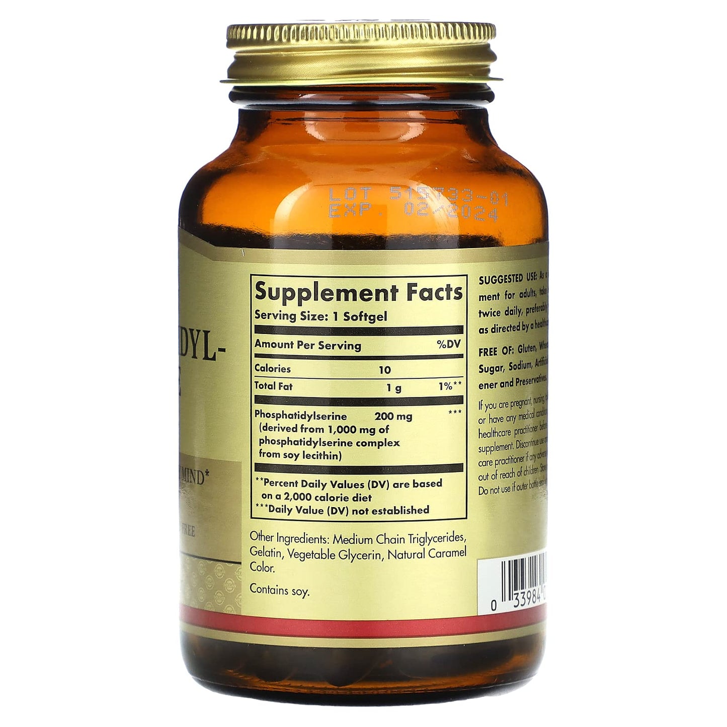 Solgar Phosphatidylserine 200 mg Softgels – 60 Servings | Premium Brain Health