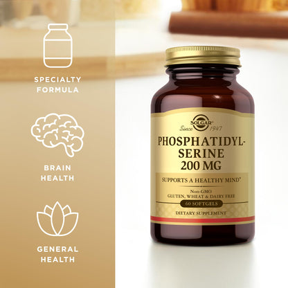 Solgar Phosphatidylserine 200 mg – 60 Softgels (Pack of 2) | Brain Health