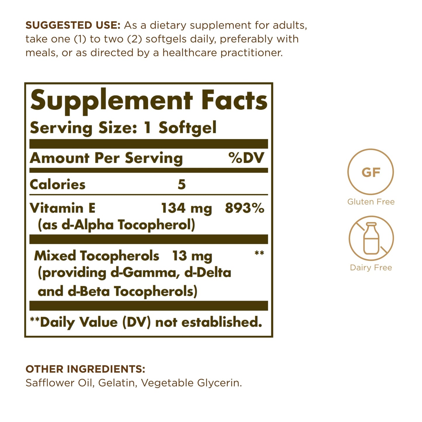Solgar Vitamin E 200 IU – 100 Softgels | Natural Antioxidant & Immune Support