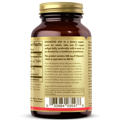 Solgar Vitamin E 268 mg (400 IU) – 100 Vegan Softgels – Naturally Sourced, Non-GMO & Gluten Free