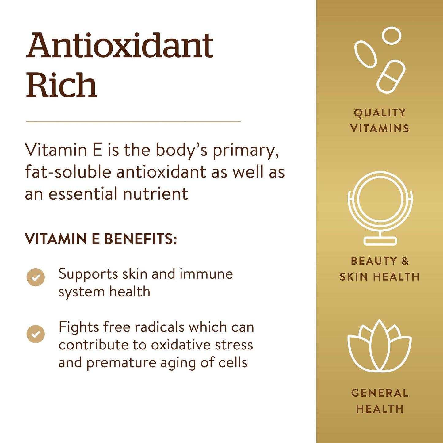 Solgar Vitamin E 670 mg (1000 IU) – 180 Softgels | Natural Antioxidant for Skin & Immune Support