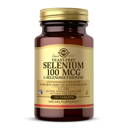 Solgar Yeast-Free Selenium 100 mcg – 100 Tablets | Antioxidant & Immune Support