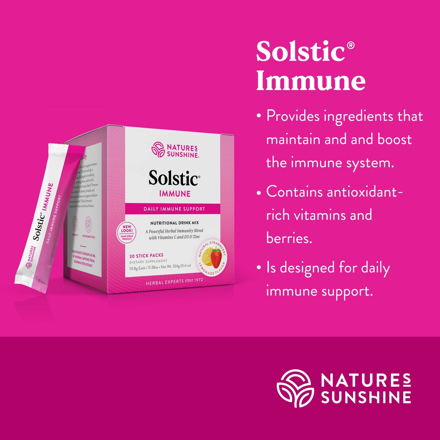 Nature's Sunshine Solstic Immune, 30 Packs | Immune Support with Antioxidant Vitamins & Berries