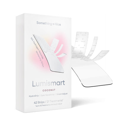 Something Nice Lumismart Whitening Strips – Dentist-Designed, Enamel-Safe, Coconut, 42 Treatments, Smart Adjust