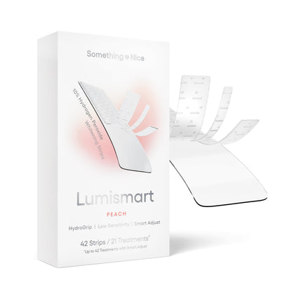 Something Nice Lumismart Whitening Strips – Dentist-Designed, Enamel Safe, Up to 42 Treatments with Smart Adjust – Peach for Sensitive Teeth