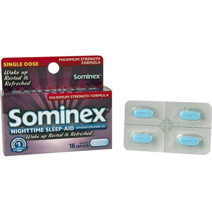 Sominex Nighttime Sleep-Aid Caplets – Maximum Strength (16 ea) Pack of 3