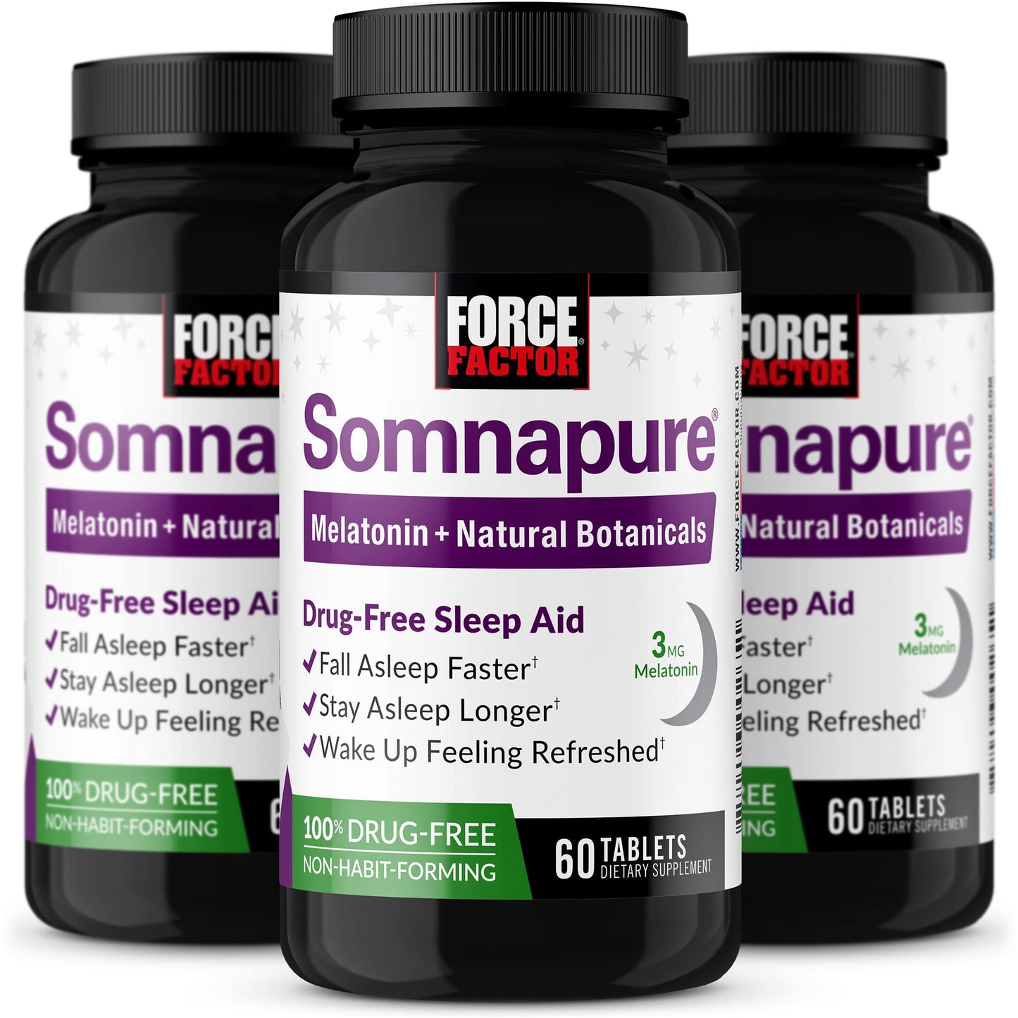 Somnapure 3-Pack: Drug-Free Sleep Aid with Melatonin & Valerian