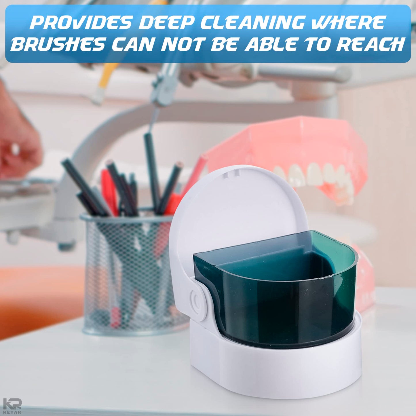 Sonic Cordless Denture Cleaner for Jewellery, Rings & Coins – Portable Battery Vibrating Machine