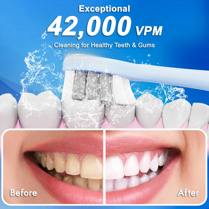 Sonic Electric Toothbrush for Adults & Kids – 5 Modes, 42,000 VPM, 90-Day Charge
