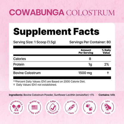 SonoHealth Cowabunga Colostrum – Premium Colostrum Powder for Immune & Gut Health (Kosher & Halal Certified)