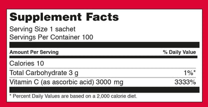 Sookwang Megadose Vitamin C Powder 3000mg | 100 Sticks, 300g