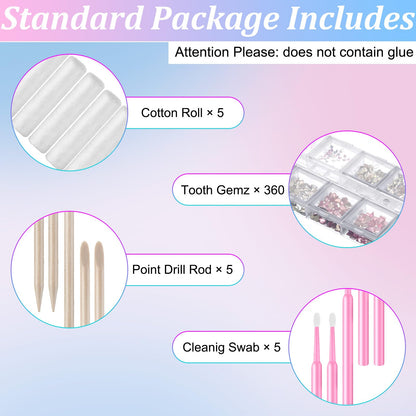 Sosation 377 Pcs 4 Shapes Tooth Gem Kit – DIY Crystal Tooth Gems for Shiny Teeth