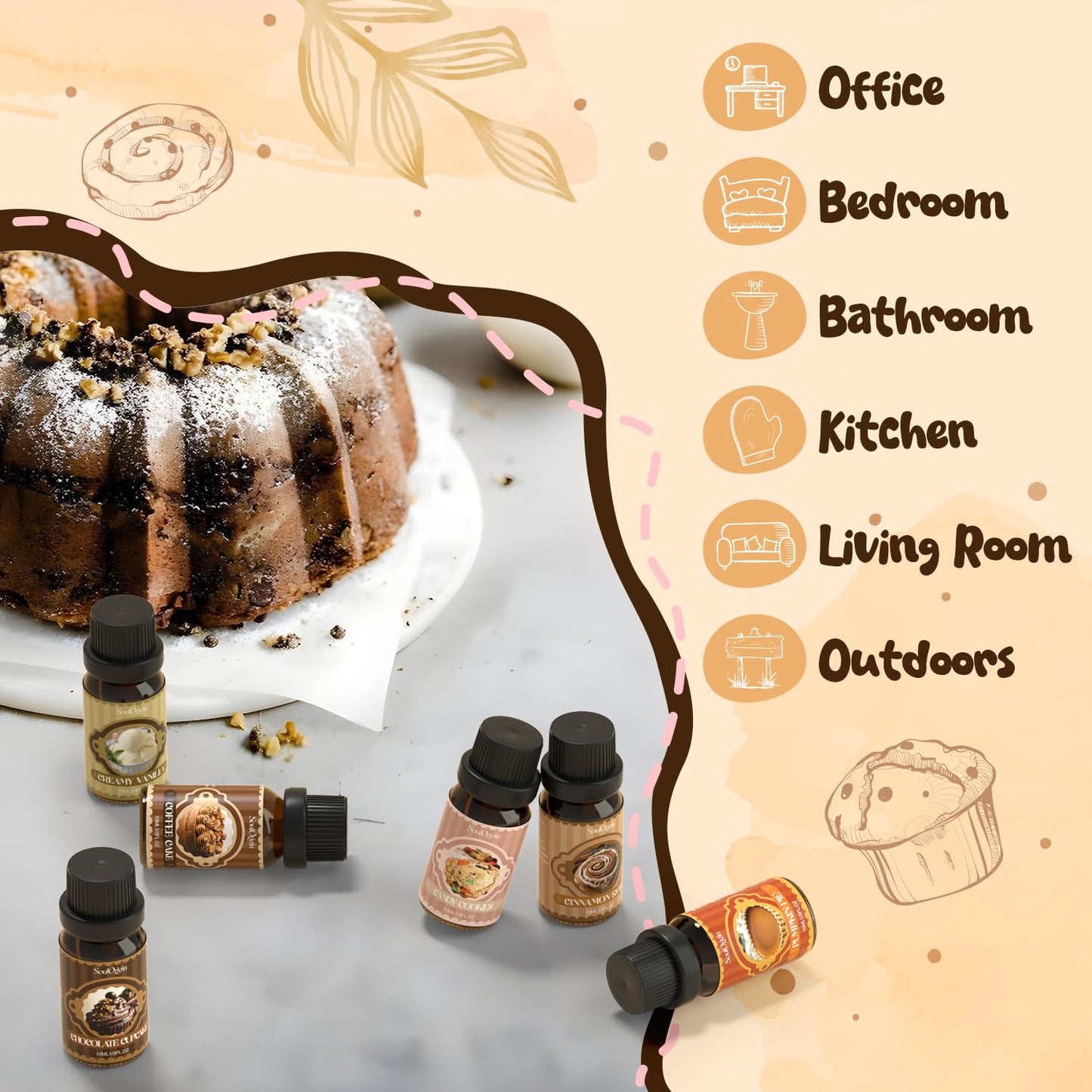 Soulorigin Bakery Essential Oils Set – Fragrance Oils for Diffusers & Candles