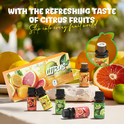Soulorigin Citrus Essential Oils Set – Blood Orange, Lemon, Bergamot, Lime, Grapefruit & Citrus