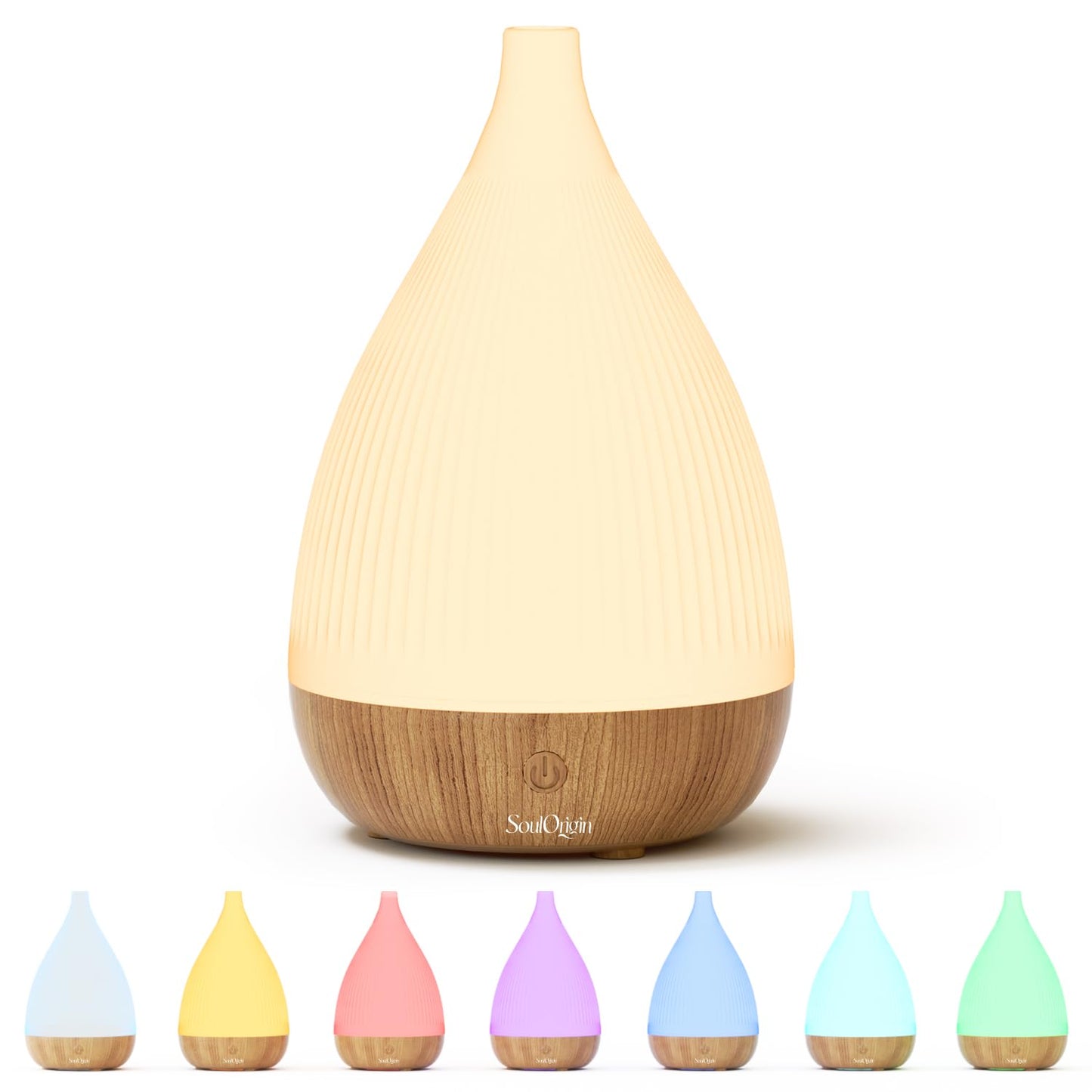 SOULORIGIN Ultrasonic Essential Oil Diffuser – Auto Shut-Off, 8-Color Night Light, BPA-Free
